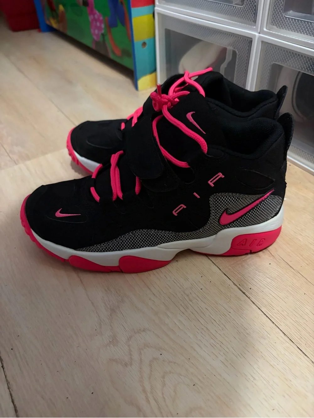 Nike Black Sneakers with Pink Accents